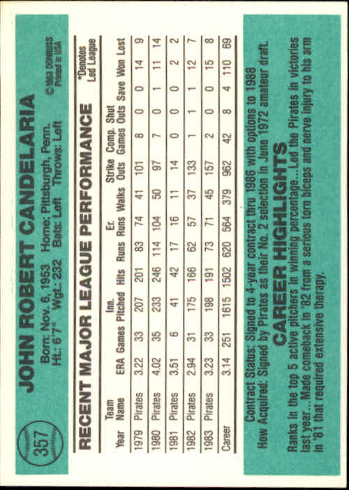 thumbnail 235 - A0070 -1984 Donruss Baseball #s 223-472 +Rookies - You Pick - 10+ FREE US SHIP