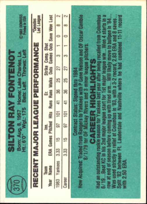 thumbnail 253 - A0070 -1984 Donruss Baseball #s 223-472 +Rookies - You Pick - 10+ FREE US SHIP