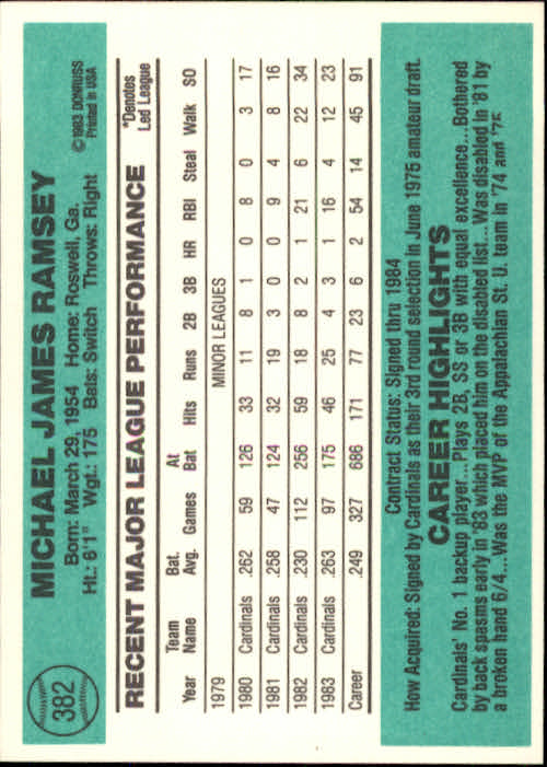 thumbnail 275 - A0070 -1984 Donruss Baseball #s 223-472 +Rookies - You Pick - 10+ FREE US SHIP