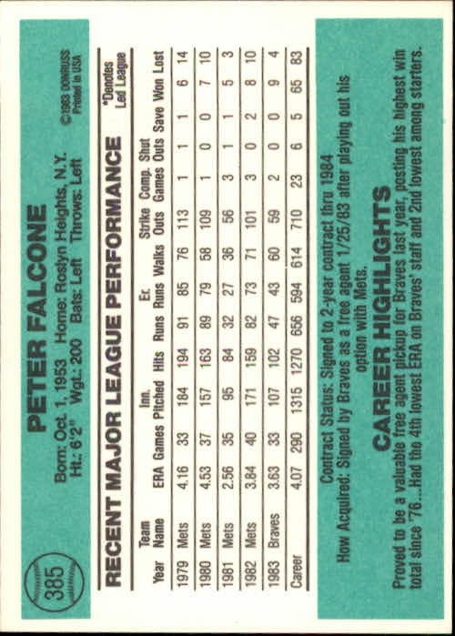 thumbnail 281 - A0070 -1984 Donruss Baseball #s 223-472 +Rookies - You Pick - 10+ FREE US SHIP