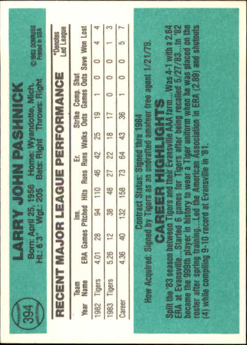 thumbnail 297 - A0070 -1984 Donruss Baseball #s 223-472 +Rookies - You Pick - 10+ FREE US SHIP