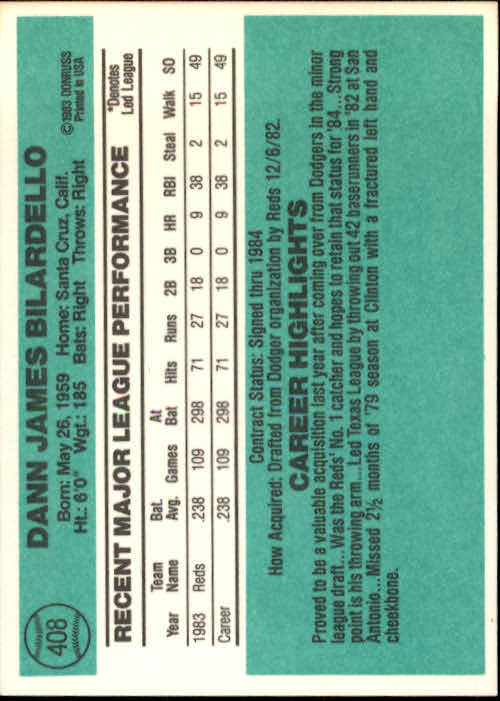 thumbnail 319 - A0070 -1984 Donruss Baseball #s 223-472 +Rookies - You Pick - 10+ FREE US SHIP