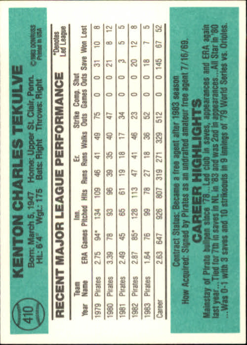 thumbnail 323 - A0070 -1984 Donruss Baseball #s 223-472 +Rookies - You Pick - 10+ FREE US SHIP