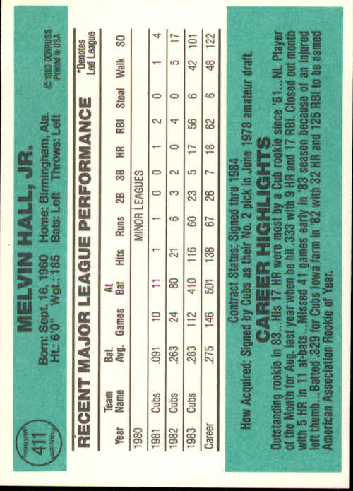 thumbnail 445 - A0070 -1984 Donruss Baseball #s 223-472 +Rookies - You Pick - 10+ FREE US SHIP