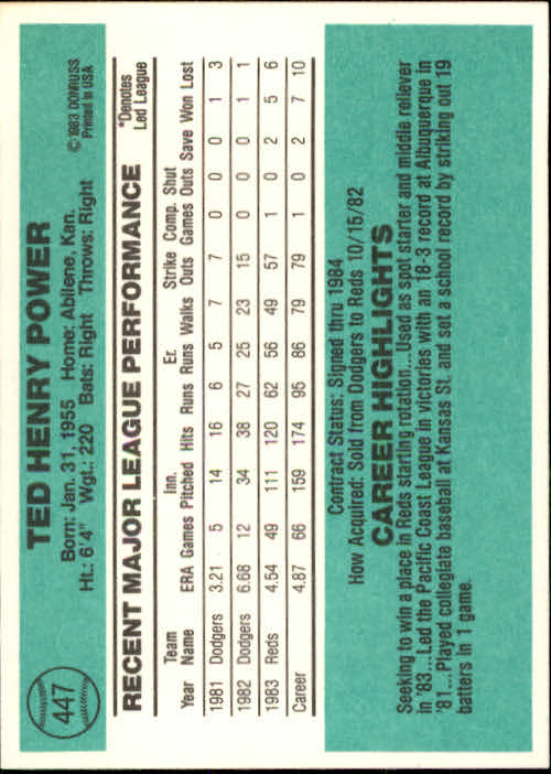 thumbnail 3 - A0070 -1984 Donruss Baseball #s 223-472 +Rookies - You Pick - 10+ FREE US SHIP