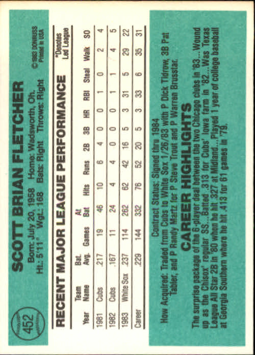thumbnail 13 - A0070 -1984 Donruss Baseball #s 223-472 +Rookies - You Pick - 10+ FREE US SHIP