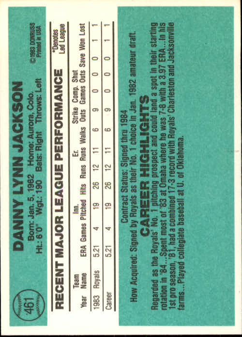 thumbnail 465 - A0070 -1984 Donruss Baseball #s 223-472 +Rookies - You Pick - 10+ FREE US SHIP
