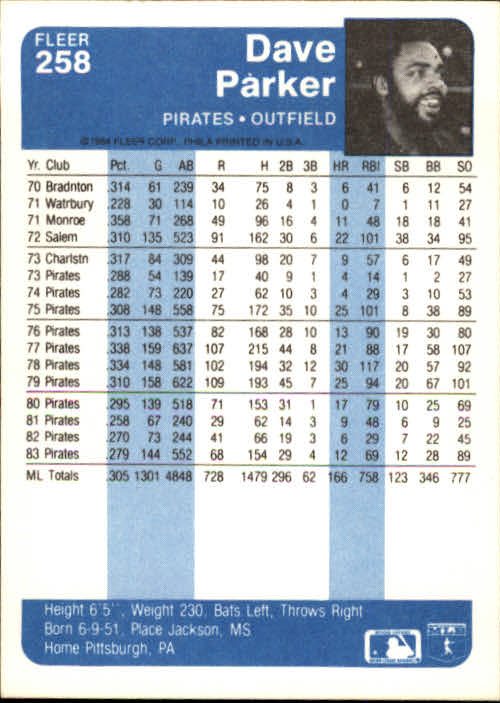 1984 Fleer Baseball Card #251-500 - Choose Your Card - Picture 17 of 487