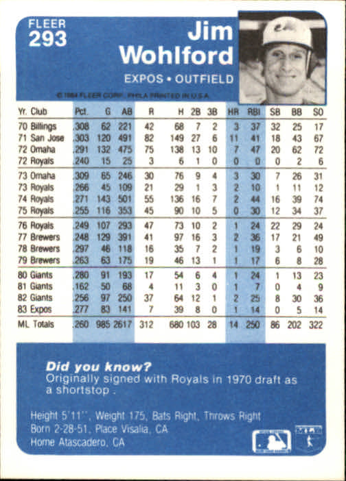 1984 Fleer Baseball Card Pick 288-584 - Picture 13 of 491