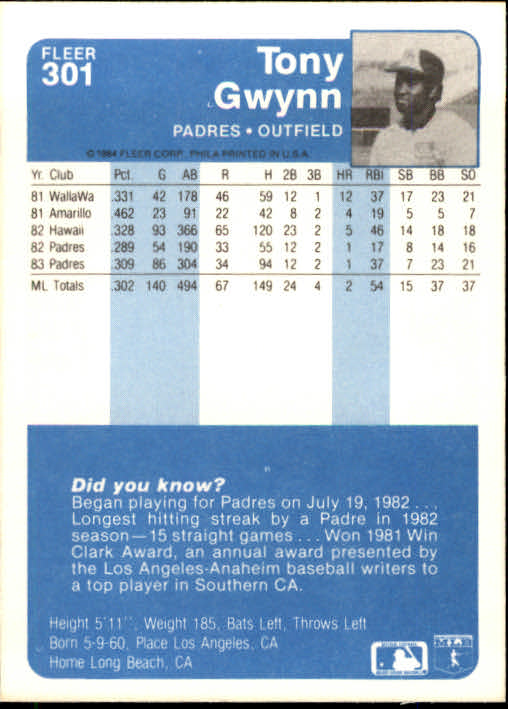 1984 Fleer Baseball Card #251-500 - Choose Your Card - Picture 103 of 487