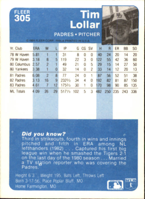 1984 Fleer Baseball Card Pick 288-584 - Picture 29 of 491