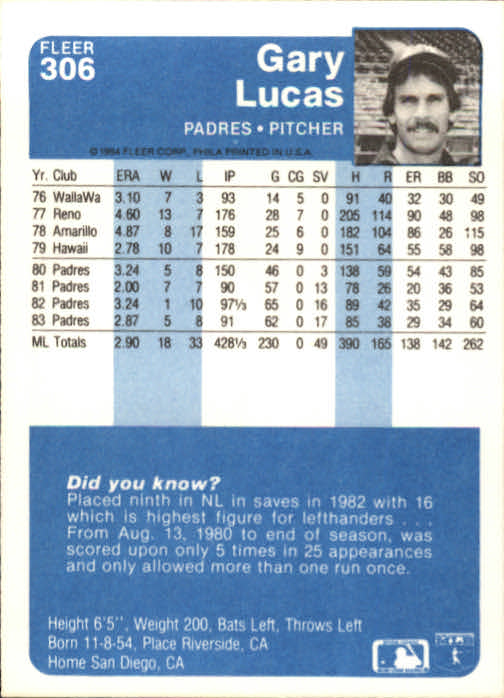1984 Fleer Baseball Card Pick 288-584 - Picture 31 of 491