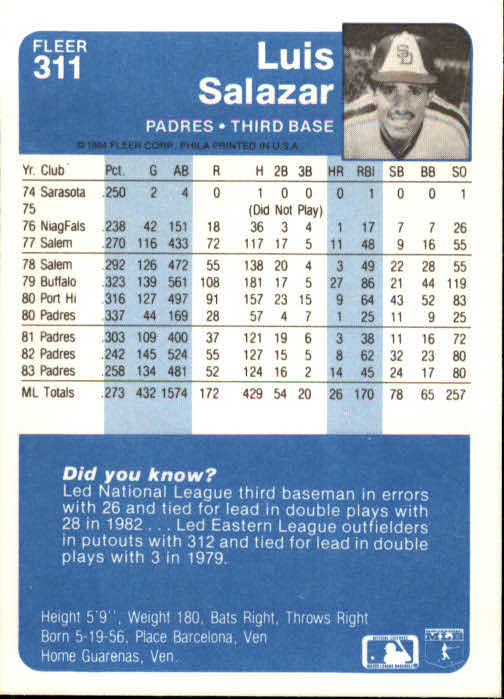 1984 Fleer Baseball Card Pick 288-584 - Picture 37 of 491