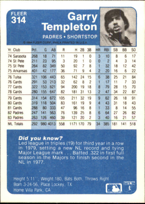 1984 Fleer Baseball Card Pick 288-584 - Picture 43 of 491