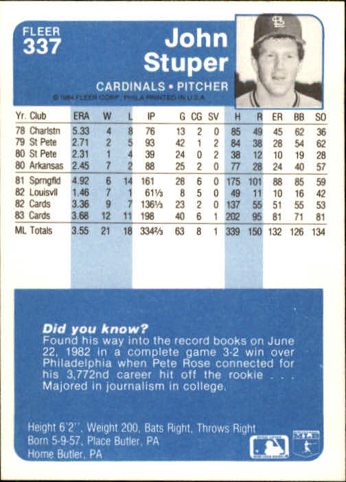 1984 Fleer Baseball Card Pick 288-584 - Picture 77 of 491