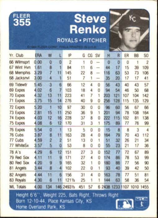1984 Fleer Baseball Card Pick 288-584 - Picture 99 of 491