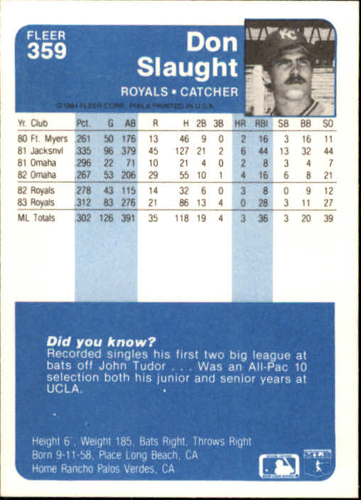 1984 Fleer Baseball Card Pick 288-584 - Picture 105 of 491