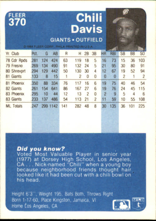 1984 Fleer Baseball Card Pick 288-584 - Picture 127 of 491