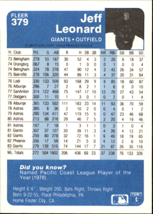 1984 Fleer Baseball Card Pick 288-584 - Picture 143 of 491