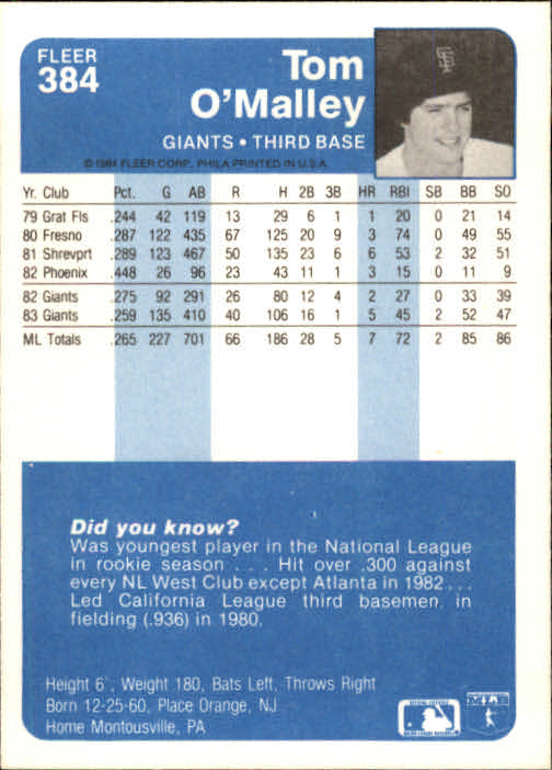1984 Fleer Baseball Card Pick 288-584 - Picture 153 of 491
