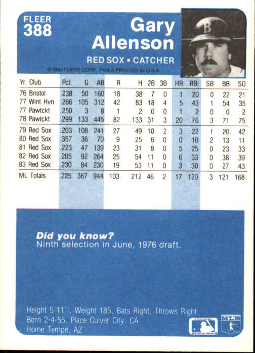 1984 Fleer Baseball Card Pick 288-584 - Picture 161 of 491