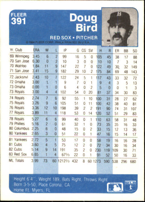 1984 Fleer Baseball Card Pick 288-584 - Picture 167 of 491
