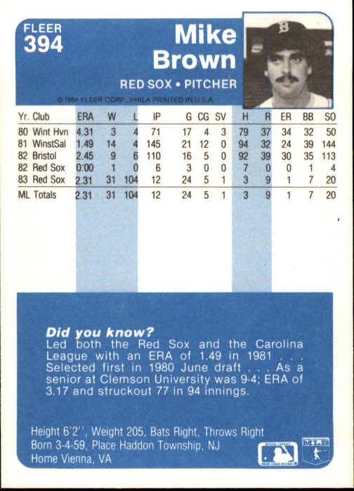 1984 Fleer Baseball Card Pick 288-584 - Picture 169 of 491