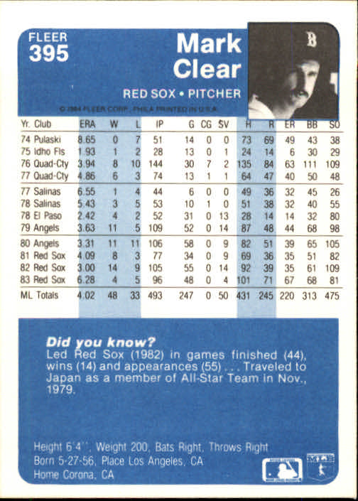 1984 Fleer Baseball Card Pick 288-584 - Picture 171 of 491