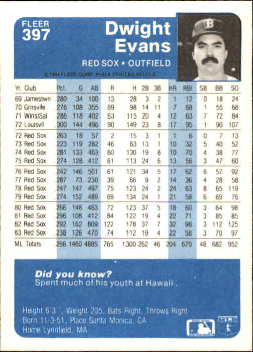 1984 Fleer Baseball Card #251-500 - Choose Your Card - Picture 281 of 487