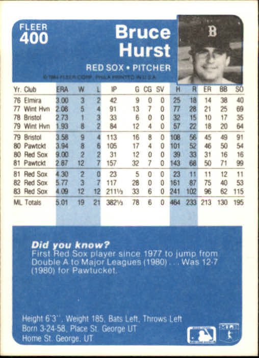 1984 Fleer Baseball Card Pick 288-584 - Picture 177 of 491