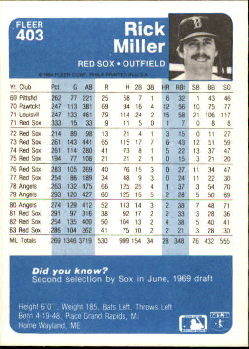 1984 Fleer Baseball Card Pick 288-584 - Picture 183 of 491