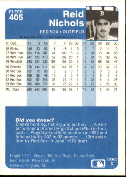 1984 Fleer Baseball Card Pick 288-584 - Picture 187 of 491