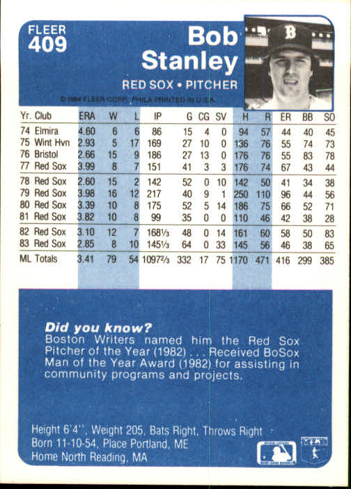 1984 Fleer Baseball Card Pick 288-584 - Picture 193 of 491