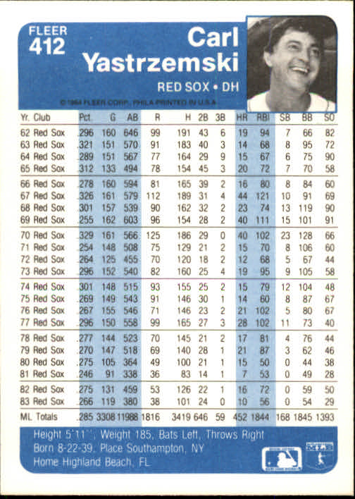 1984 Fleer Baseball Card #251-500 - Choose Your Card - Picture 311 of 487