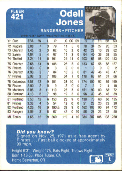 1984 Fleer Baseball Card Pick 288-584 - Picture 215 of 491