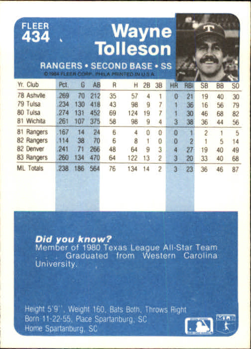 1984 Fleer Baseball Card Pick 288-584 - Picture 241 of 491