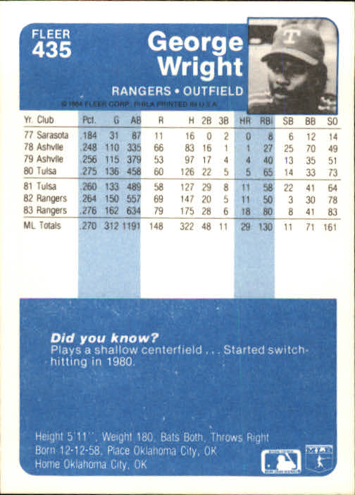 1984 Fleer Baseball Card Pick 288-584 - Picture 243 of 491