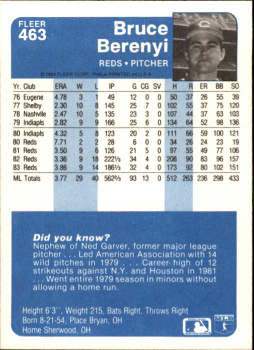 1984 Fleer Baseball Card Pick 288-584 - Picture 293 of 491
