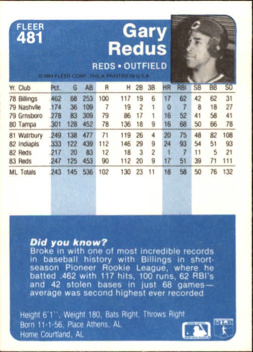 1984 Fleer Baseball Card Pick 288-584 - Picture 329 of 491