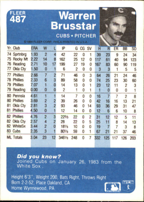 1984 Fleer Baseball Card Pick 288-584 - Picture 335 of 491