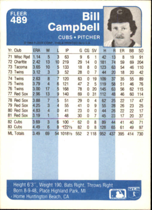1984 Fleer Baseball Card Pick 288-584 - Picture 337 of 491
