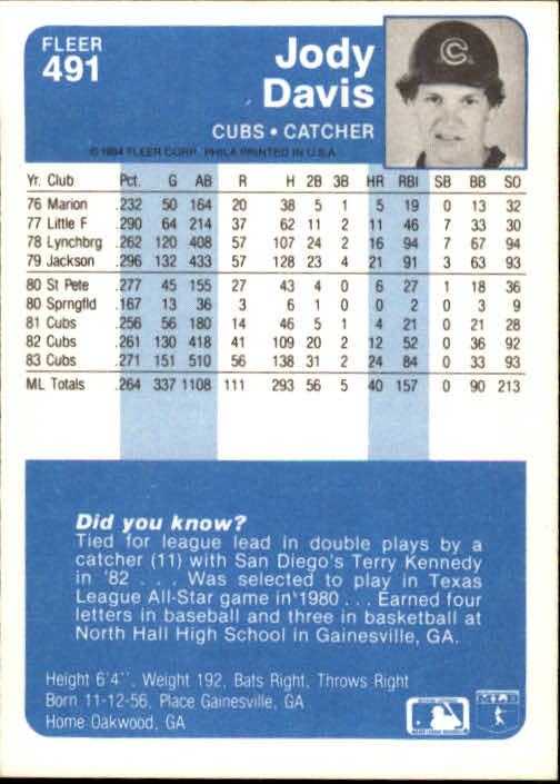 1984 Fleer Baseball Card Pick 288-584 - Picture 341 of 491