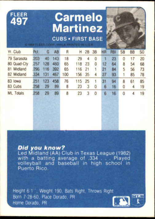 1984 Fleer Baseball Card Pick 288-584 - Picture 349 of 491