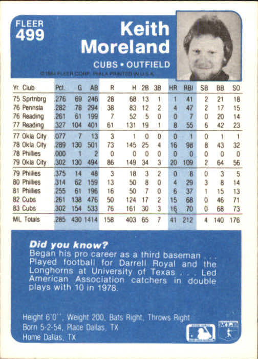 1984 Fleer Baseball Card Pick 288-584 - Picture 353 of 491