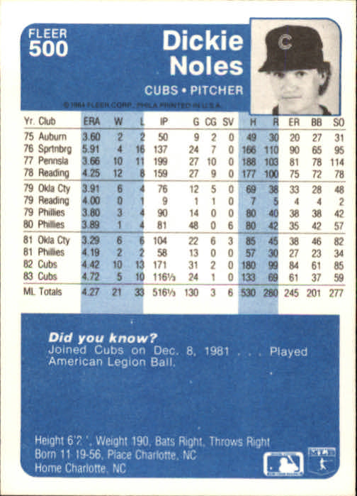 1984 Fleer Baseball Card Pick 288-584 - Picture 355 of 491