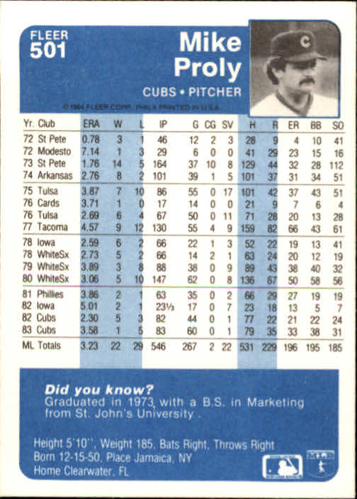 1984 Fleer Baseball Card Pick 288-584 - Picture 357 of 491
