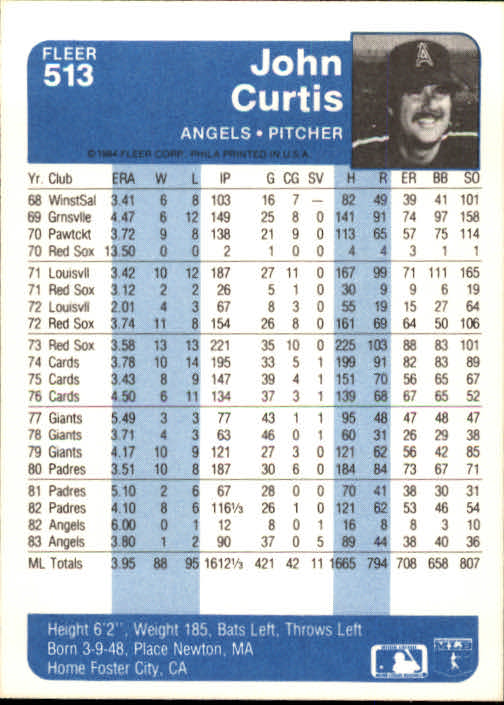 1984 Fleer Baseball Card Pick 288-584 - Picture 375 of 491
