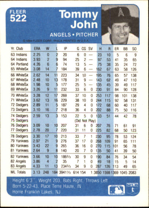 1984 Fleer Baseball Card Pick 288-584 - Picture 391 of 491