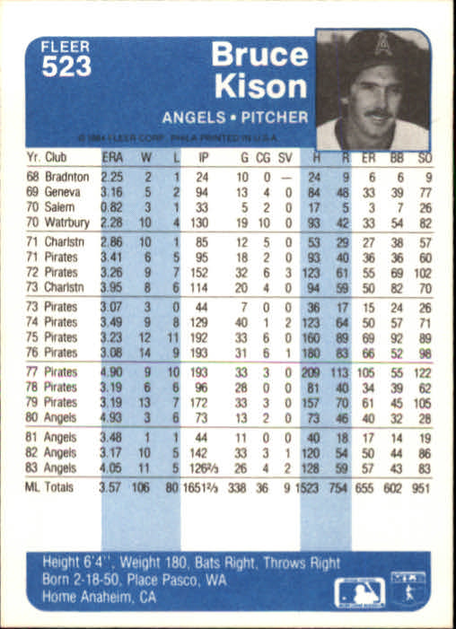 1984 Fleer Baseball Card Pick 288-584 - Picture 393 of 491
