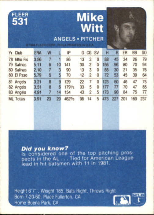 1984 Fleer Baseball Card Pick 288-584 - Picture 405 of 491